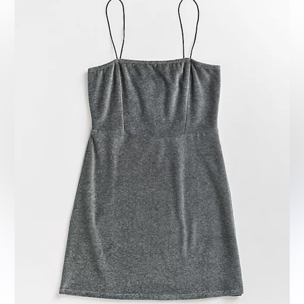 Lunachix Velour Grey,Tank Top Dress, Zumiez Gray Sleeveless Dress,EUC,Size Large - Picture 12 of 12
